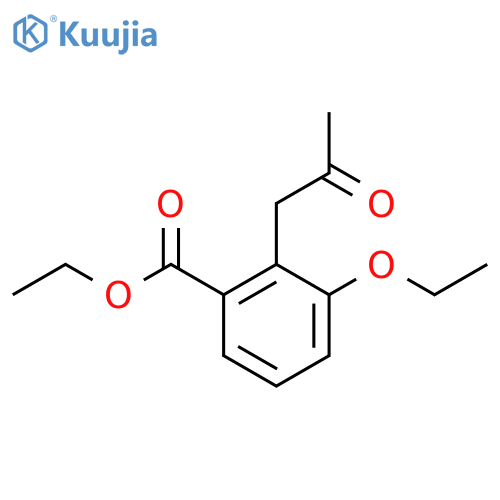 Ethyl 3-ethoxy-2-(2-oxopropyl)benzoate structure