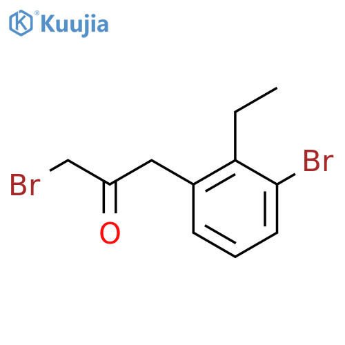 1-Bromo-3-(3-bromo-2-ethylphenyl)propan-2-one structure