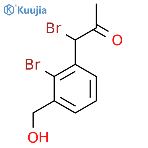 1-Bromo-1-(2-bromo-3-(hydroxymethyl)phenyl)propan-2-one structure