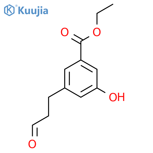 Ethyl 3-hydroxy-5-(3-oxopropyl)benzoate structure