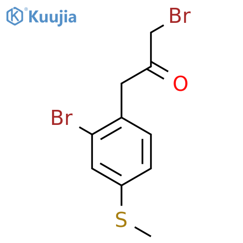 1-Bromo-3-(2-bromo-4-(methylthio)phenyl)propan-2-one structure