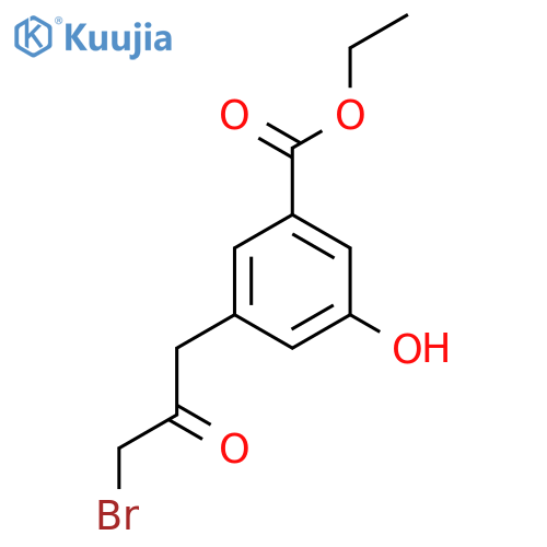 Ethyl 3-(3-bromo-2-oxopropyl)-5-hydroxybenzoate structure