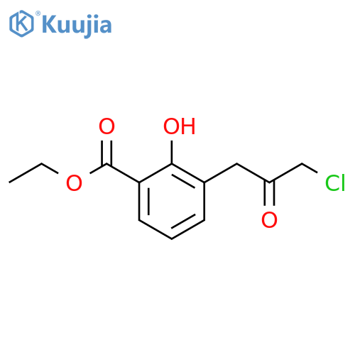 Ethyl 3-(3-chloro-2-oxopropyl)-2-hydroxybenzoate structure