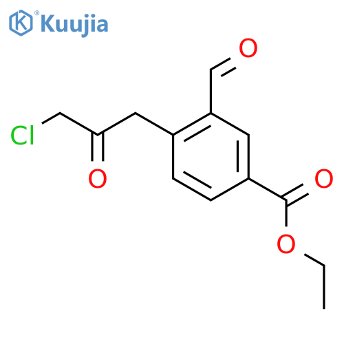 Ethyl 4-(3-chloro-2-oxopropyl)-3-formylbenzoate structure