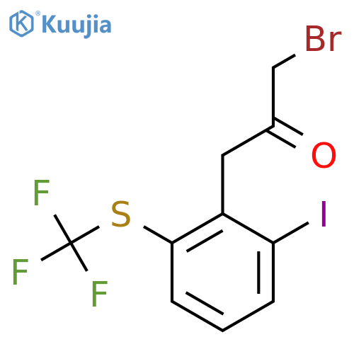 1-Bromo-3-(2-iodo-6-(trifluoromethylthio)phenyl)propan-2-one structure
