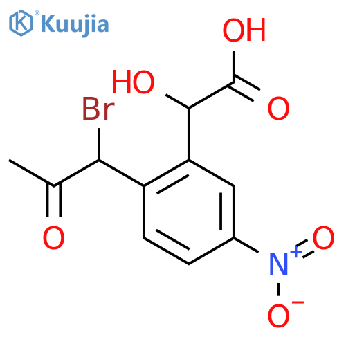 2-(1-Bromo-2-oxopropyl)-5-nitromandelic acid structure