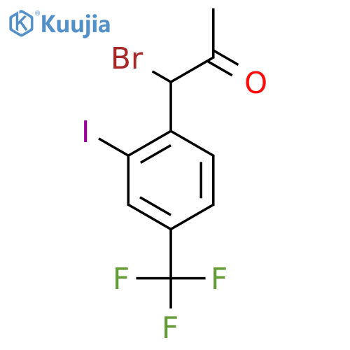 1-Bromo-1-(2-iodo-4-(trifluoromethyl)phenyl)propan-2-one structure