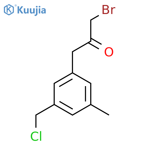 1-Bromo-3-(3-(chloromethyl)-5-methylphenyl)propan-2-one structure