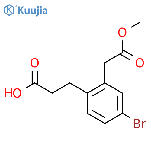 Methyl 5-bromo-2-(2-carboxyethyl)phenylacetate structure