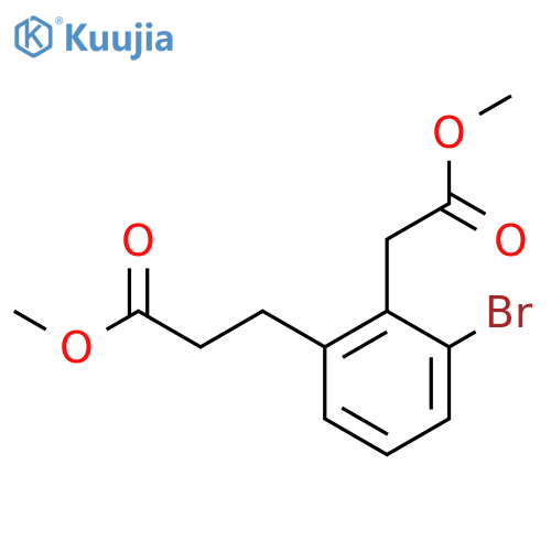 Methyl 2-bromo-6-(3-methoxy-3-oxopropyl)phenylacetate structure