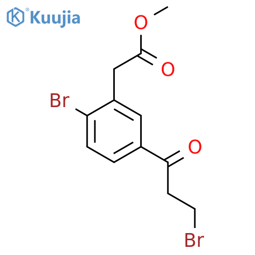 Methyl 2-bromo-5-(3-bromopropanoyl)phenylacetate structure