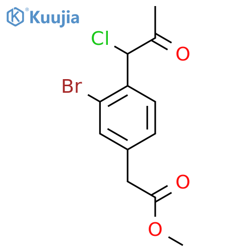 Methyl 3-bromo-4-(1-chloro-2-oxopropyl)phenylacetate structure