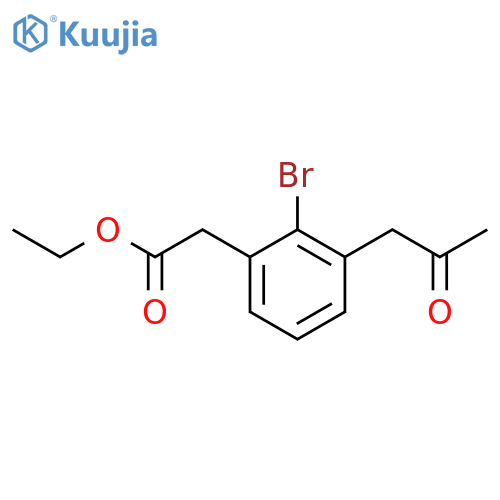Ethyl 2-bromo-3-(2-oxopropyl)phenylacetate structure