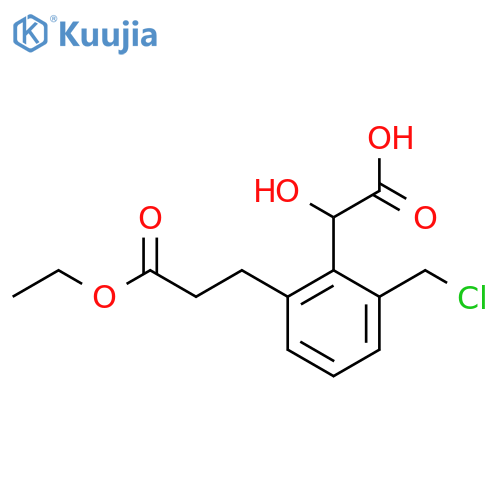 2-(Chloromethyl)-6-(3-ethoxy-3-oxopropyl)mandelic acid structure