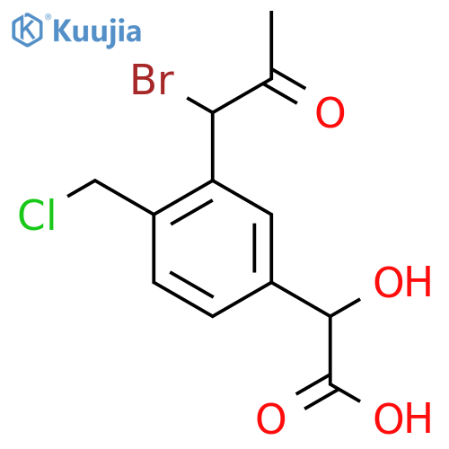 3-(1-Bromo-2-oxopropyl)-4-(chloromethyl)mandelic acid structure