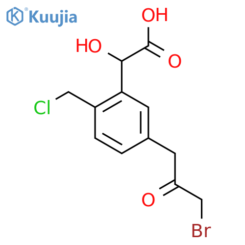5-(3-Bromo-2-oxopropyl)-2-(chloromethyl)mandelic acid structure