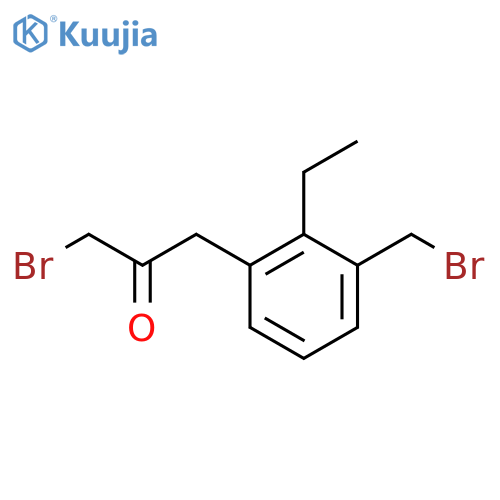 1-Bromo-3-(3-(bromomethyl)-2-ethylphenyl)propan-2-one structure