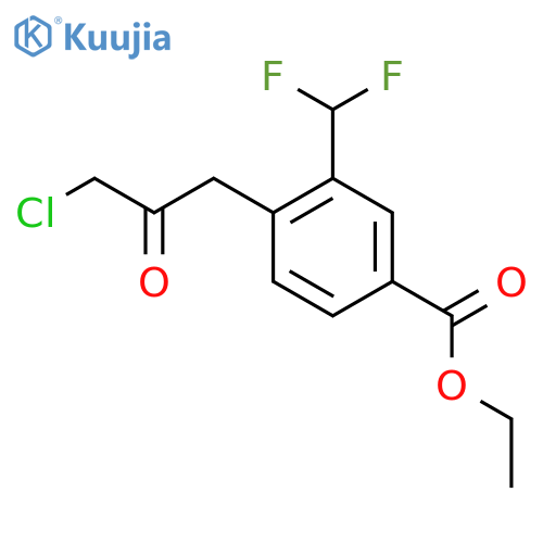 Ethyl 4-(3-chloro-2-oxopropyl)-3-(difluoromethyl)benzoate structure