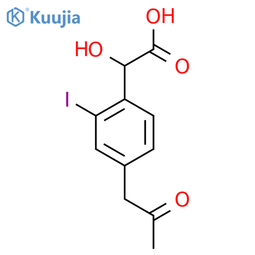 2-Iodo-4-(2-oxopropyl)mandelic acid structure