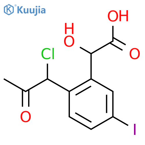 2-(1-Chloro-2-oxopropyl)-5-iodomandelic acid structure