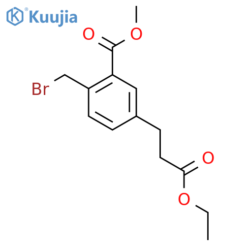 Methyl 2-(bromomethyl)-5-(3-ethoxy-3-oxopropyl)benzoate structure