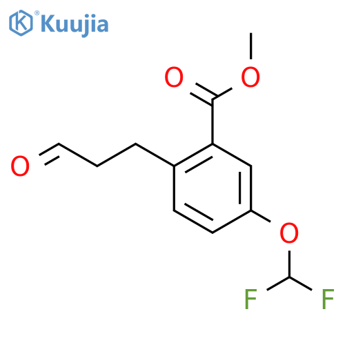 Methyl 5-(difluoromethoxy)-2-(3-oxopropyl)benzoate structure