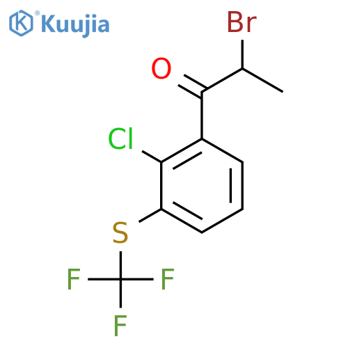 2-Bromo-1-(2-chloro-3-(trifluoromethylthio)phenyl)propan-1-one structure