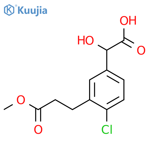 4-Chloro-3-(3-methoxy-3-oxopropyl)mandelic acid structure