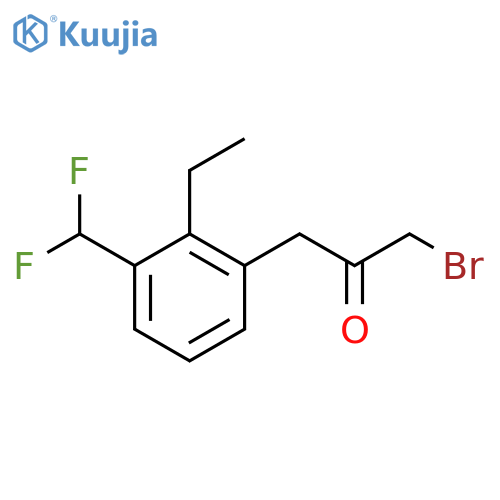 1-Bromo-3-(3-(difluoromethyl)-2-ethylphenyl)propan-2-one structure