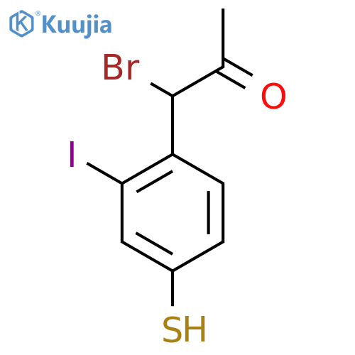 1-Bromo-1-(2-iodo-4-mercaptophenyl)propan-2-one structure