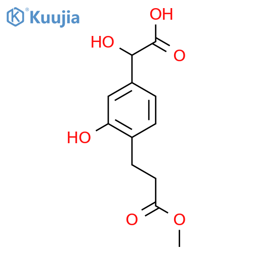 3-Hydroxy-4-(3-methoxy-3-oxopropyl)mandelic acid structure