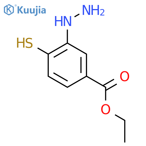 Ethyl 3-hydrazinyl-4-mercaptobenzoate structure