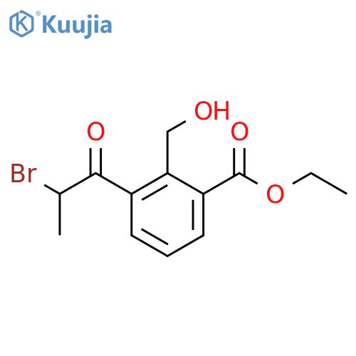 Ethyl 3-(2-bromopropanoyl)-2-(hydroxymethyl)benzoate structure