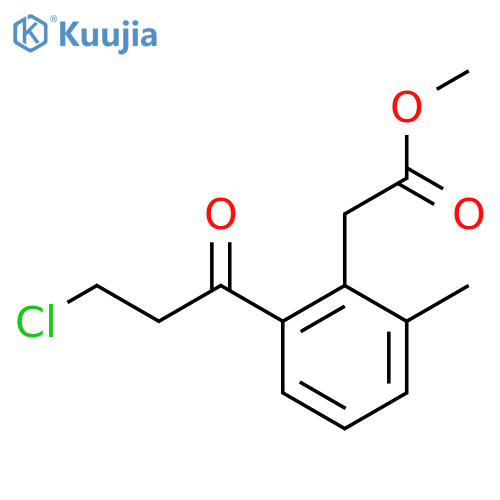 Methyl 2-(3-chloropropanoyl)-6-methylphenylacetate structure
