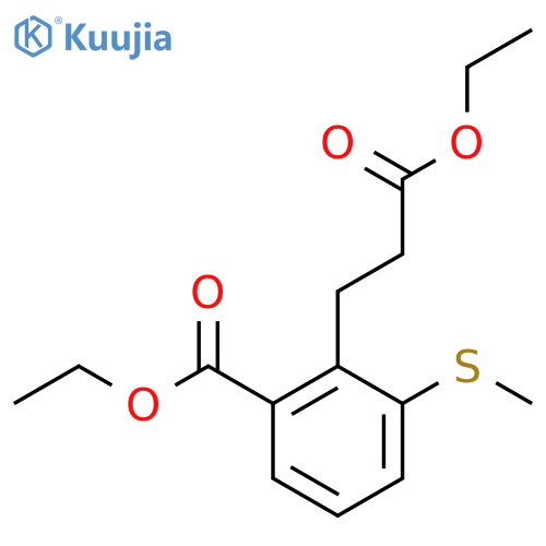 Ethyl 2-(3-ethoxy-3-oxopropyl)-3-(methylthio)benzoate structure