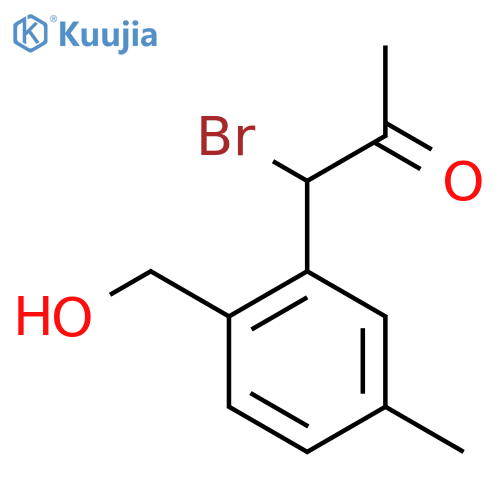 2-(1-Bromo-2-oxopropyl)-4-methylbenzyl alcohol structure