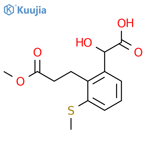 2-(3-Methoxy-3-oxopropyl)-3-(methylthio)mandelic acid structure