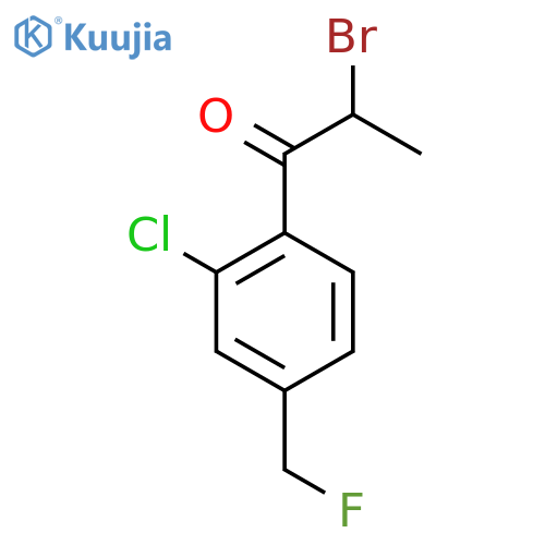 2-Bromo-1-(2-chloro-4-(fluoromethyl)phenyl)propan-1-one structure