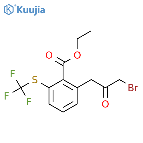 Ethyl 2-(3-bromo-2-oxopropyl)-6-(trifluoromethylthio)benzoate structure