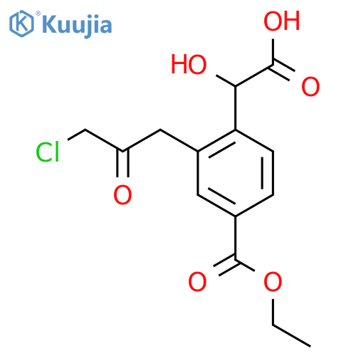 Ethyl 4-(carboxy(hydroxy)methyl)-3-(3-chloro-2-oxopropyl)benzoate structure