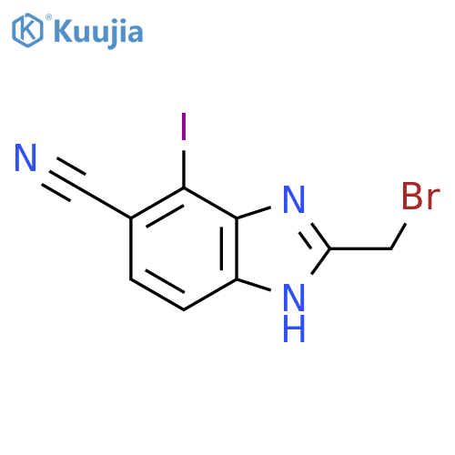 2-Bromomethyl-5-cyano-4-iodo-1H-benzimidazole structure