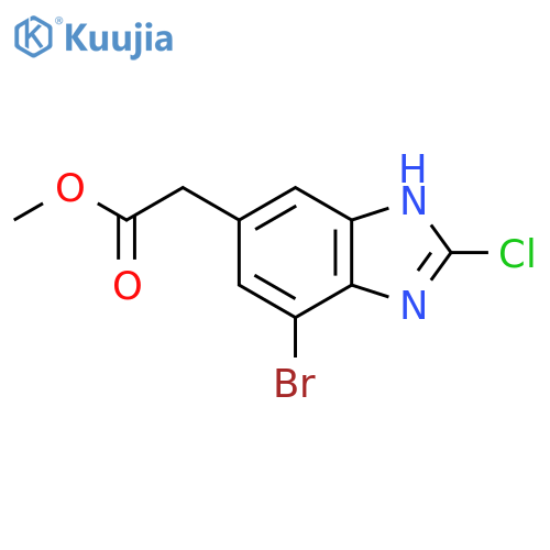 Methyl 7-Bromo-2-chloro-1H-benzimidazole-5-acetate structure
