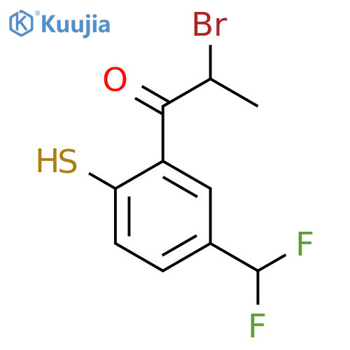 2-Bromo-1-(5-(difluoromethyl)-2-mercaptophenyl)propan-1-one structure