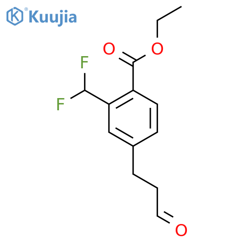 Ethyl 2-(difluoromethyl)-4-(3-oxopropyl)benzoate structure