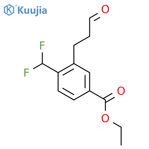 Ethyl 4-(difluoromethyl)-3-(3-oxopropyl)benzoate structure