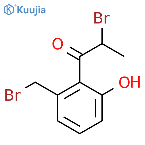 2-Bromo-1-(2-(bromomethyl)-6-hydroxyphenyl)propan-1-one structure