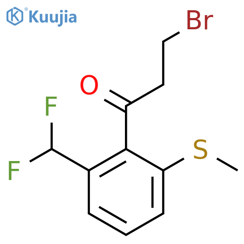 3-Bromo-1-(2-(difluoromethyl)-6-(methylthio)phenyl)propan-1-one structure