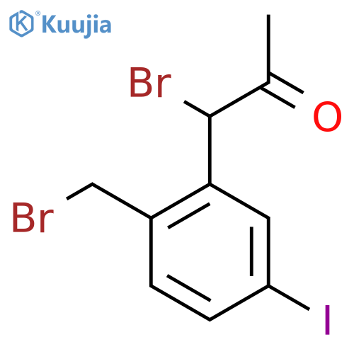 1-Bromo-1-(2-(bromomethyl)-5-iodophenyl)propan-2-one structure