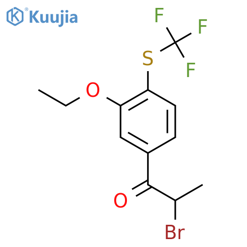 2-Bromo-1-(3-ethoxy-4-(trifluoromethylthio)phenyl)propan-1-one structure