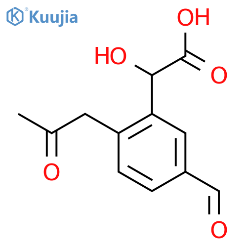 5-Formyl-2-(2-oxopropyl)mandelic acid structure